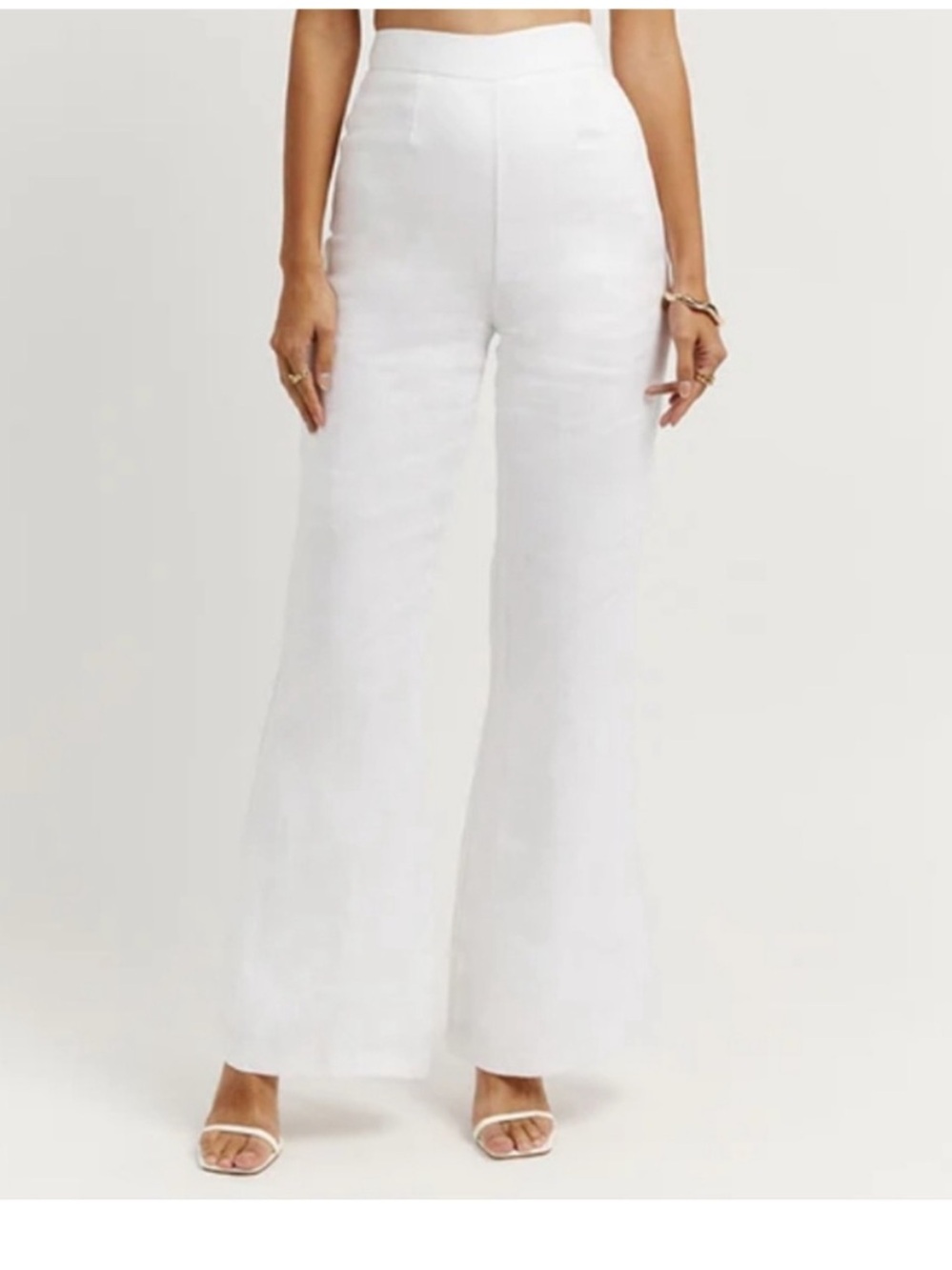 DISSH Aisle White Linen Flare Pant Size 4